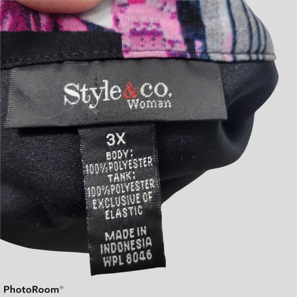 Style & Co multi color two layer blouse - Picture 3 of 3